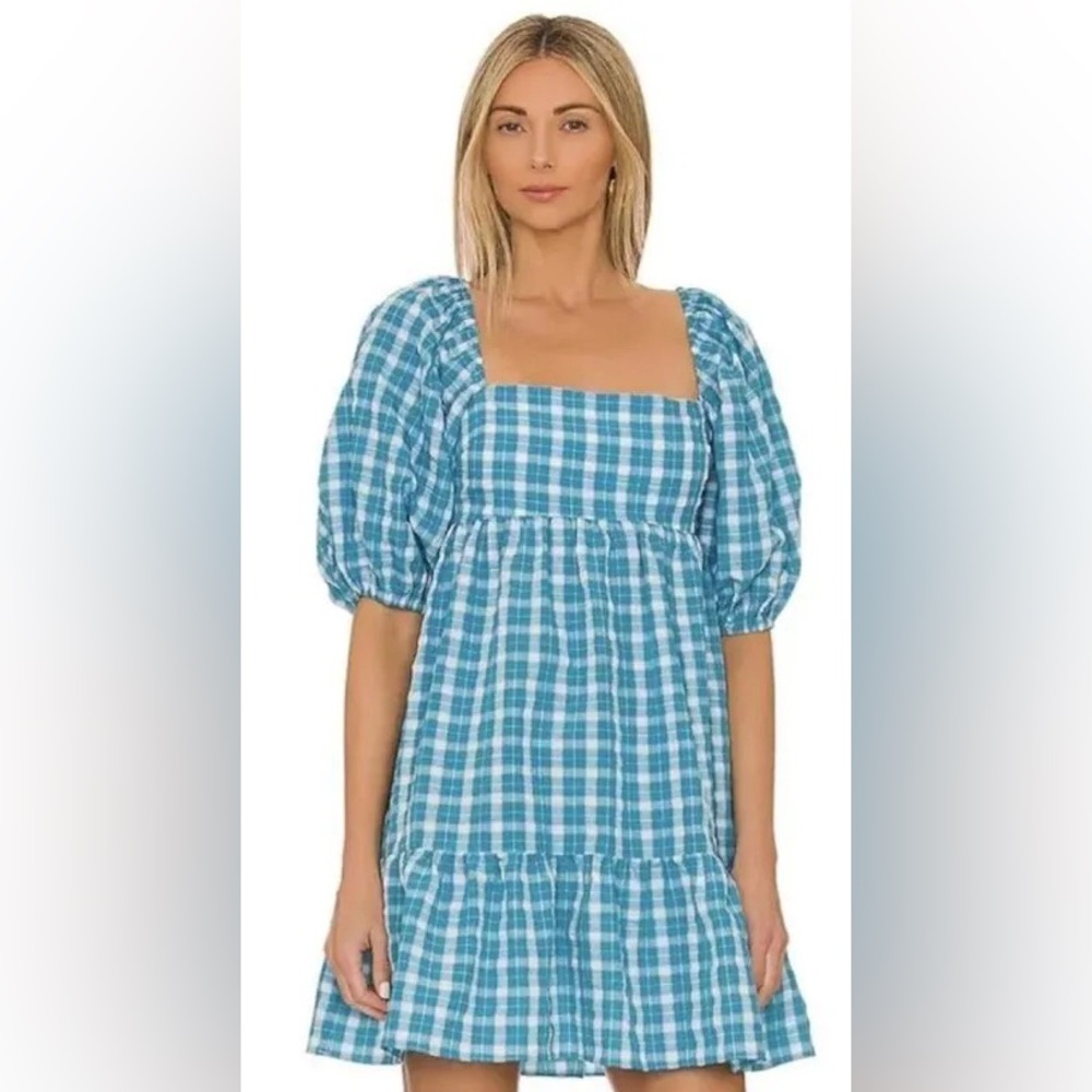 AMANDA UPRICHARD Babydoll Gingham Dress